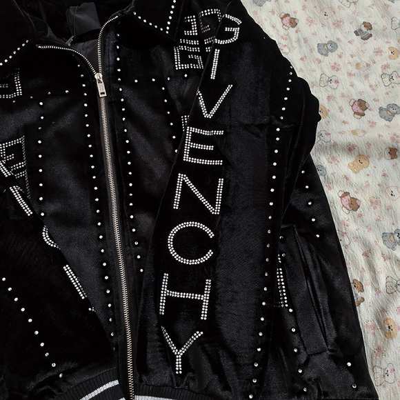 Givenchy Rhinestone Logo Velvet Jacket - Picture 8 of 16